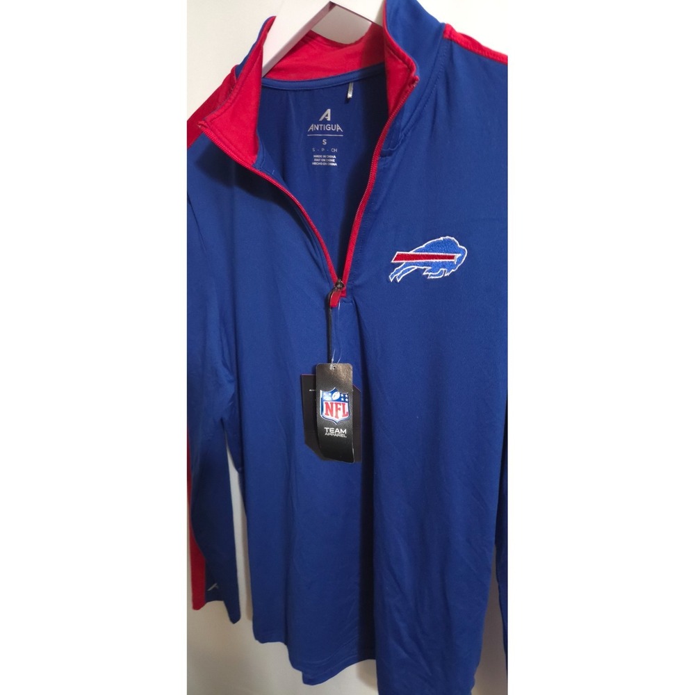 NFL Buffalo Bills Antigua Quarter-Zip Pullover Top, Mens Small, NWT - Picture 9 of 13